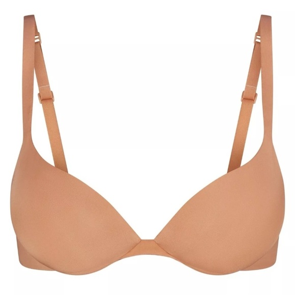 Skims 32DD Ultimate Collection Push-Up Plunge Bra Ochre‎ Tan Brown NWT MSRP $60 - Picture 1 of 6